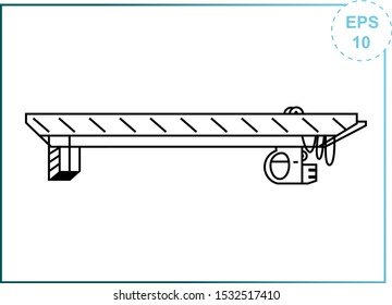 Overhead Bridge Crane Icon. Double Girder Electric Overhead Travelling Crane Overhead Bridge Crane.