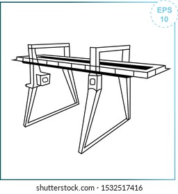 Overhead Bridge Crane Icon. Double Girder Electric Overhead Travelling Crane Overhead Bridge Crane.