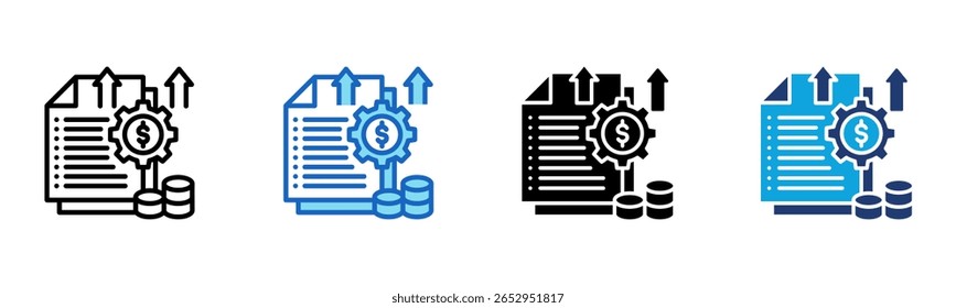 Icono de costo general Ilustración vectorial de estilo múltiple