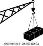 Overhead crane area icon. Construction signs and symbols.