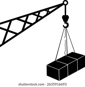 Overhead crane area icon. Construction signs and symbols.