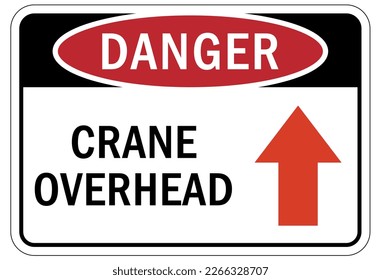 Overhead crane hazard sign and labels