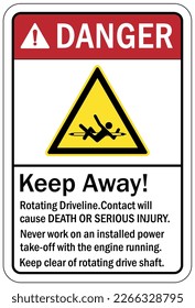 Overhead crane hazard sign and labels