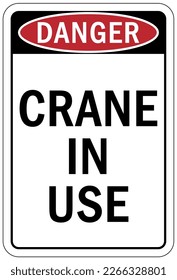 Overhead crane hazard sign and labels