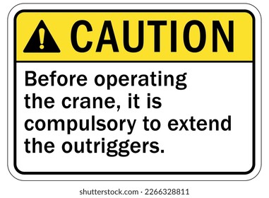 Overhead crane hazard sign and labels