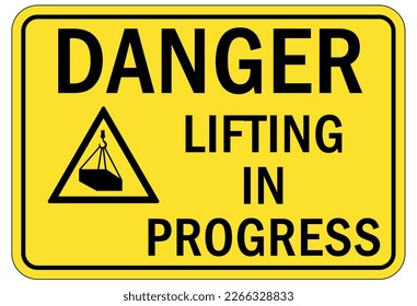 Overhead crane hazard sign and labels
