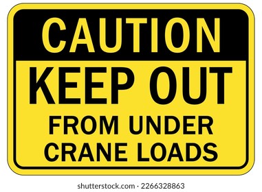 Overhead crane hazard sign and labels
