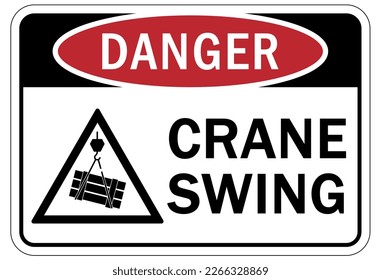 Overhead crane hazard sign and labels