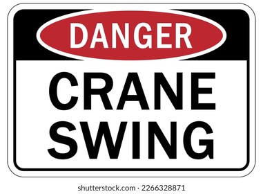 Overhead crane hazard sign and labels