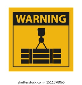 overhead crane hazard triangle warning sign