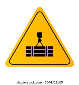 overhead crane hazard triangle warning sign