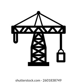 overhead crane line icon vector illustration