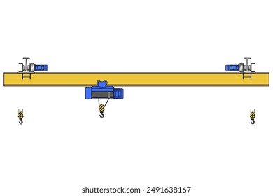 Overhead crane sketch with. Drawing.