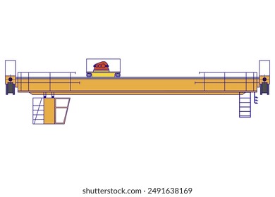 Overhead crane sketch with. Drawing.