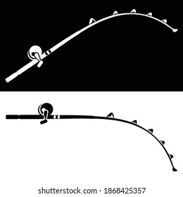 overhead fishing rod, nice for use a part of logo, fishing logo, apparel, etc.