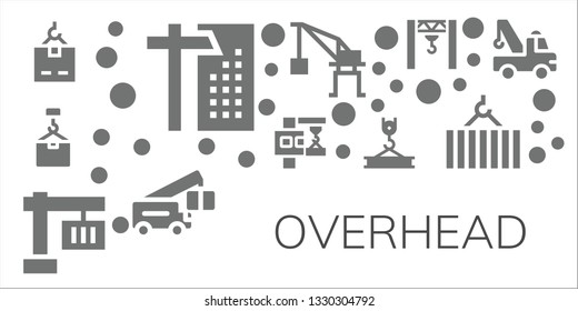 overhead icon set. 11 filled overhead icons.  Simple modern icons about  - Crane