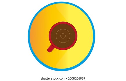 overhead image of red coffee cup