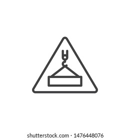 Overhead load warning sign line icon. linear style sign for mobile concept and web design. Under construction outline vector icon. Symbol, logo illustration. Vector graphics