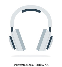 Overhead music headphones vector flat isolated