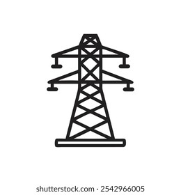 Overhead-Netzkabelsymbol auf weißem Hintergrund