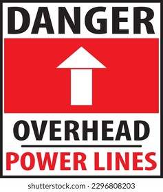 Overhead power lines warning vector eps