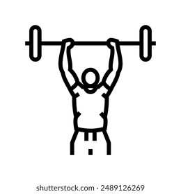 overhead press arm fitness exercise line icon vector. overhead press arm fitness exercise sign. isolated contour symbol black illustration