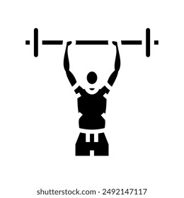 overhead press arm fitness exercise glyph icon vector. overhead press arm fitness exercise sign. isolated symbol illustration