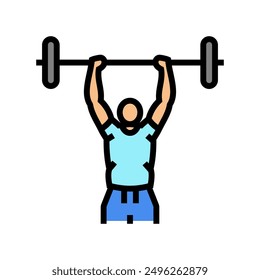 overhead press arm fitness exercise color icon vector. overhead press arm fitness exercise sign. isolated symbol illustration