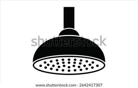 Overhead shower head icon black and white