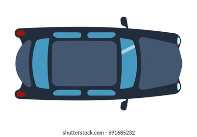 Overhead top view on colorful car toy automobile transport and wheel transportation design traffic roof motor vehicle freight vector illustration.