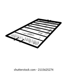 Overhead View Of American Football Field Outline Illustration Logo Vector Icon