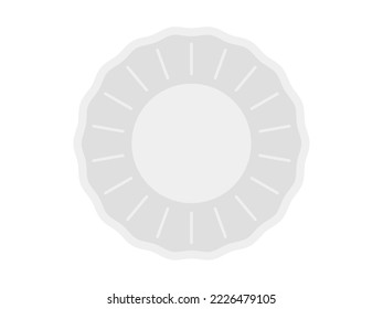 An overhead view illustration of an empty plate.