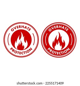 Overheat protection logo badge vector. Suitable for