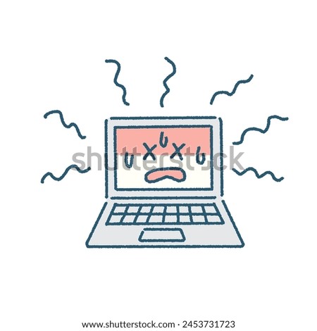 Overheated computer emoji icon image