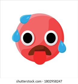 Overheated Thirsty Red Face Expression Mood Emoji