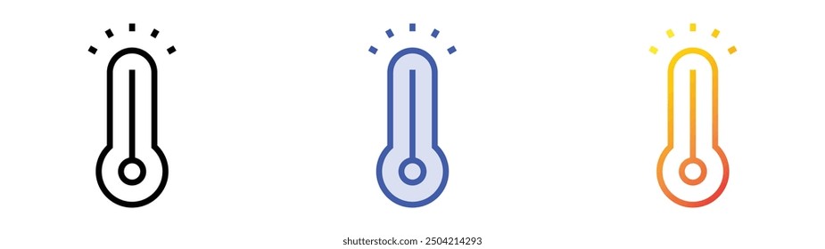 overheating icon. Linear, Blue Fill and Gradient Style Design Isolated On White Background