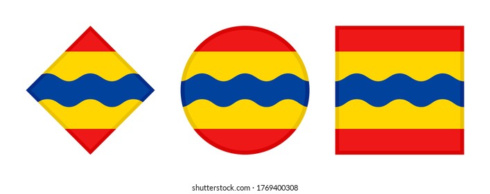 overijssel flag icon set, isolated on white background