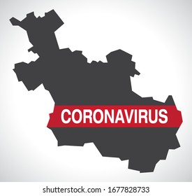 Overijssel NETHERLANDS province map with Coronavirus warning illustration