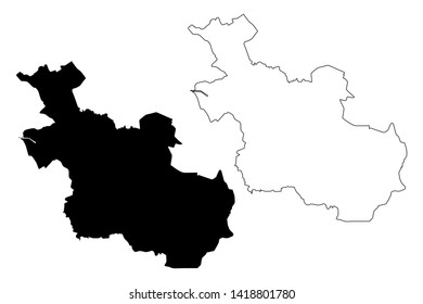 Overijssel province (Kingdom of the Netherlands, Holland) map vector illustration, scribble sketch Overijssel map