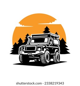 overland car illustration logo vector