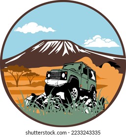 Overland icon vector. overland suv 4x4  truck emblem  logo vector isolated. 