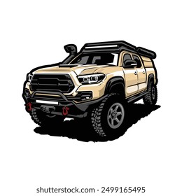 Overland offroad vehicle illustration vector art isolated