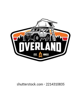 Overland Suv 4x4 Camper Truck Emblem Logo Vector Isolated