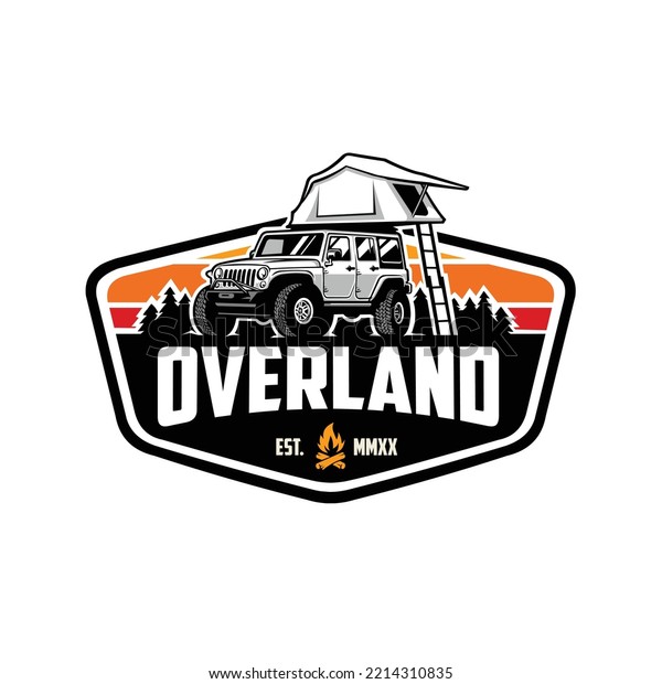 Overland\
suv 4x4 camper truck emblem logo vector\
isolated