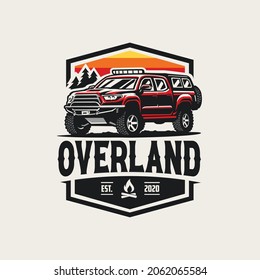 Overland Truck Logo Emblem Badge Illustration Vector