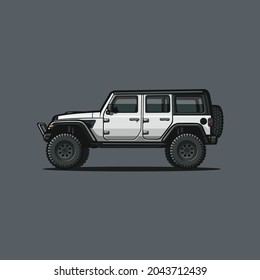 Overland Vehicle Vector Isolated. Offroad Car Illustration