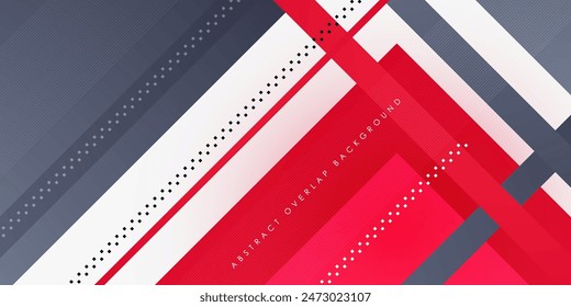 Overlap abstract red and gray shapes. Abstract line on colorful geometric design. Modern overlap papercut background vector illustration. Eps10 vector