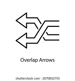 Overlap Arrows Trendy solid icon isolated on white and blank background for your design
