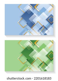 Overlap the design rectangle on a blue and green background. Two versions of the background set