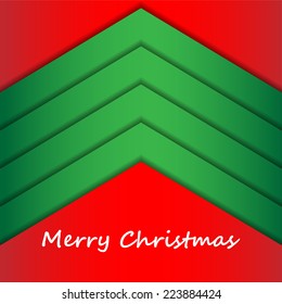 Overlap dimension modern line bar design for text and message. Template design. Christmas tree background.